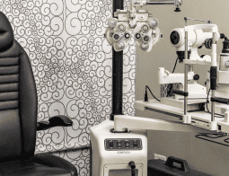 Optometry equipment in the consultation room