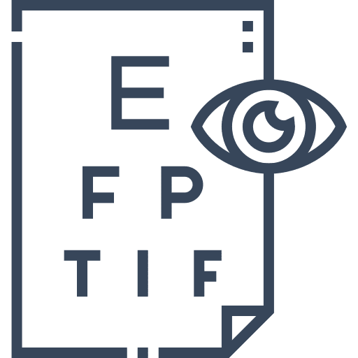 Close-up of vision chart during a paediatric eye test at Dynamic Vision