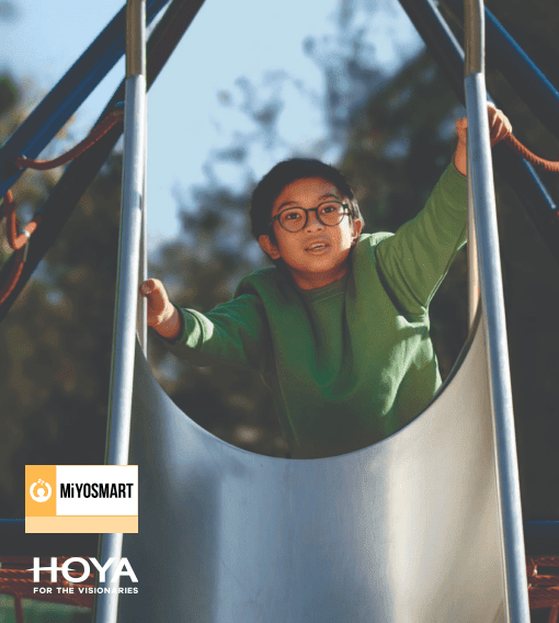 Boy enjoying outdoor activity with corrected myopic vision
