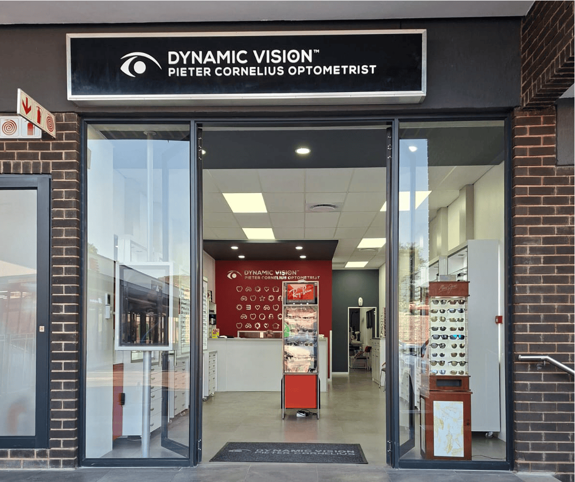 The reception area at Dynamic Vision Pieter Cornelius Optometrists in Rustenburg