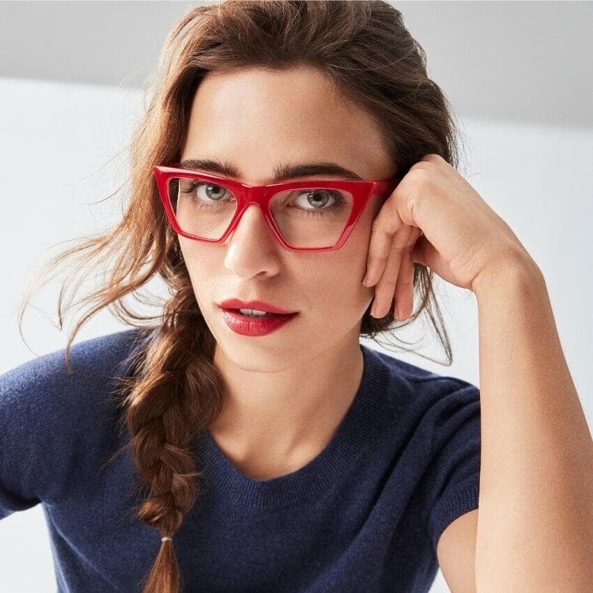 A woman with her on-trend designer frames from Dynamic Vision Optometrists