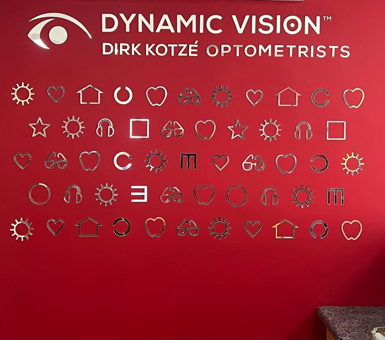 Glasses display at Dirk Kotzé Optometrists in George